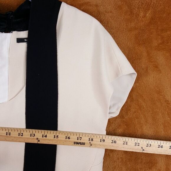 RACHEL ROY Dress Womens Size 12 Cream Tie Neck Blouson Shift Button Back - Picture 6 of 9